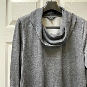 Lucky Brand Womens XL Grey Cowl Neck Sweatshirt Pullover Tunic Longline